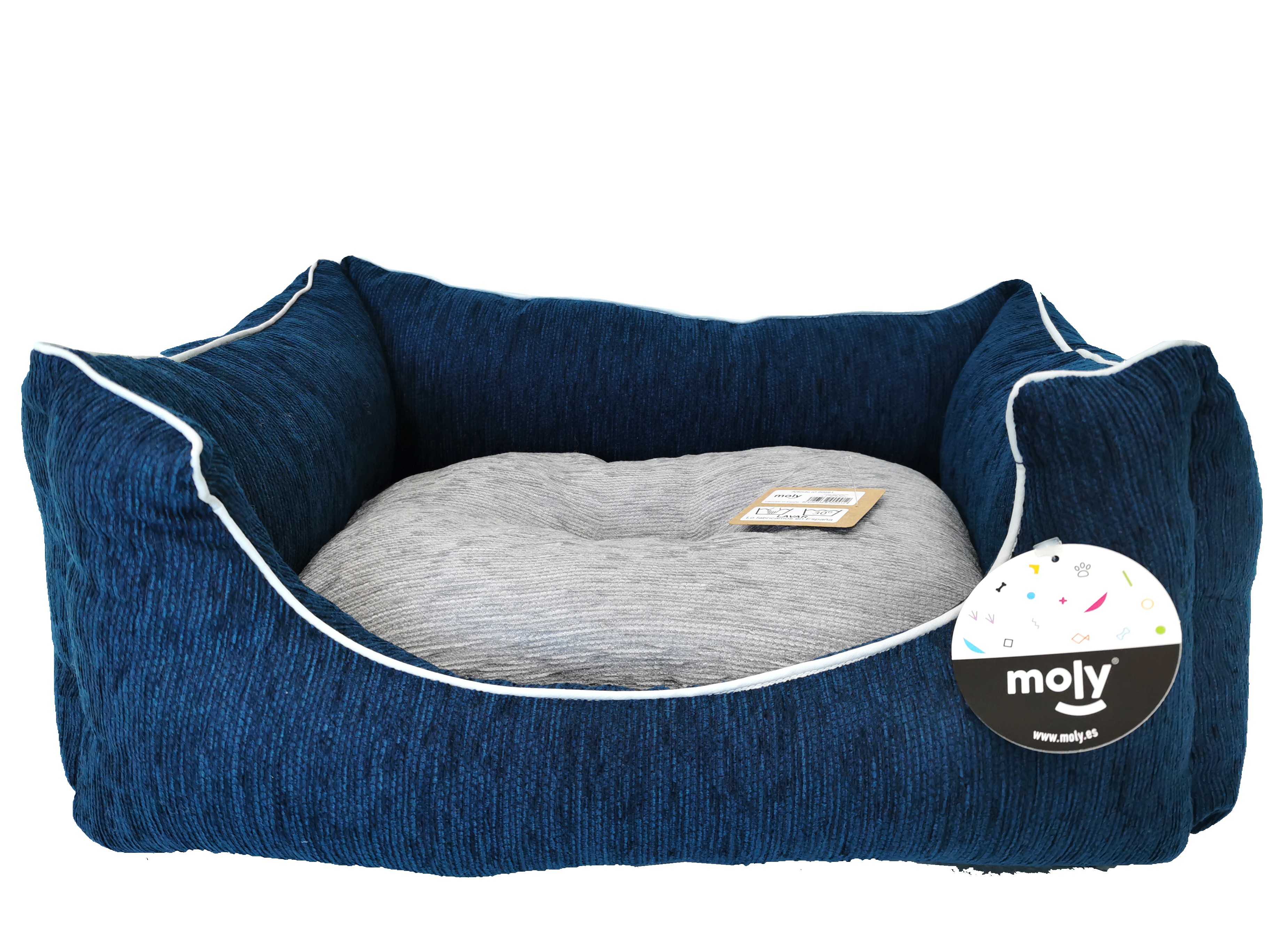 CUNA RECT. CHENILLA AZUL T-1 50*42*21