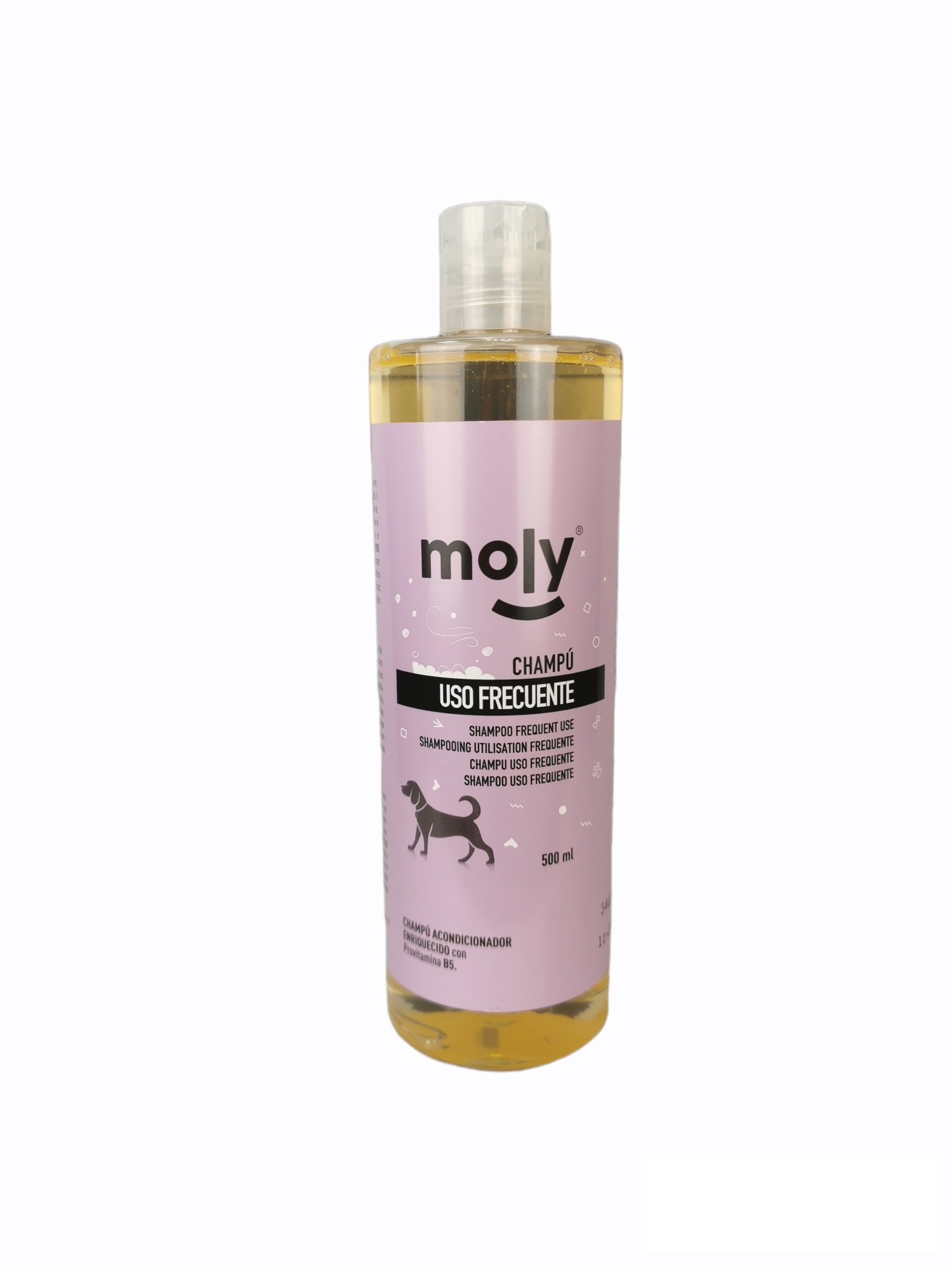 Champú Uso Frecuente 500 ml Moly | Limpieza Suave y Diario para Todo Tipo de Perros